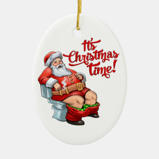 Funny Santa Claus heeft een rustige kerst Keramisch Ornament