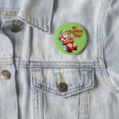 Funny Santa Claus heeft een rustige kerst Ronde Button 5,7 Cm (In situ)