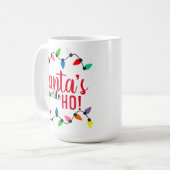 Funny Santa Claus Helper Xmas String Lights Koffiemok (Voorkant links)
