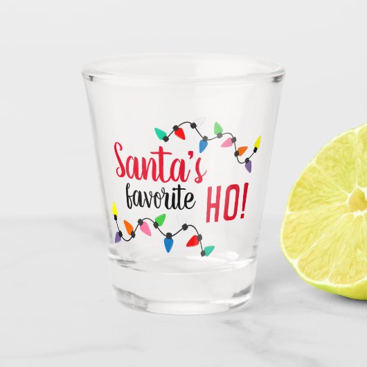 Funny Santa Claus Helper Xmas String Lights Shot Glas (Voorkant)
