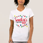 Funny Santa Claus Helper Xmas String Lights T-shirt (Voorkant)