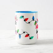 Funny Santa Claus Helper Xmas String Lights Tweekleurige Koffiemok (Center)