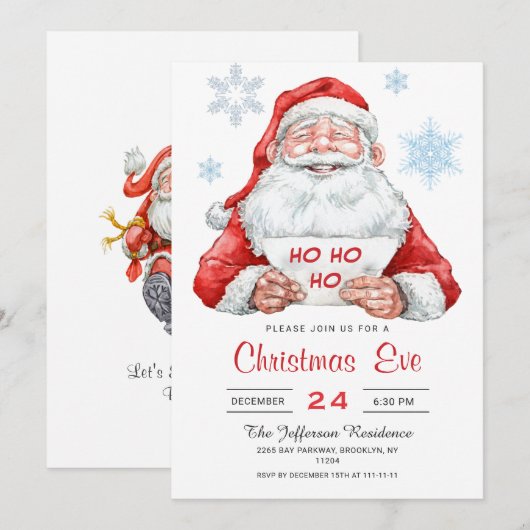 Funny Santa Claus Ho Ho Holiday kerstavond Kaart (Voorkant / Achterkant)