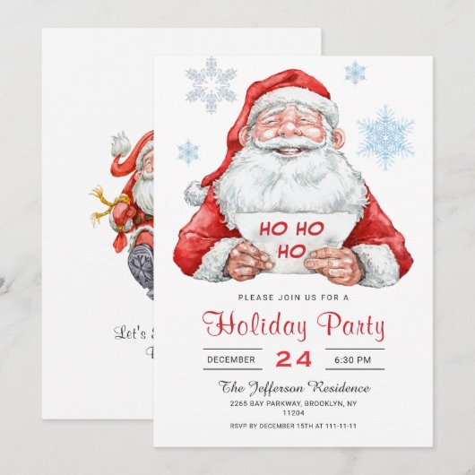 Funny Santa Claus Ho Ho Holiday Kerstfeest Kaart (Voorkant / Achterkant)