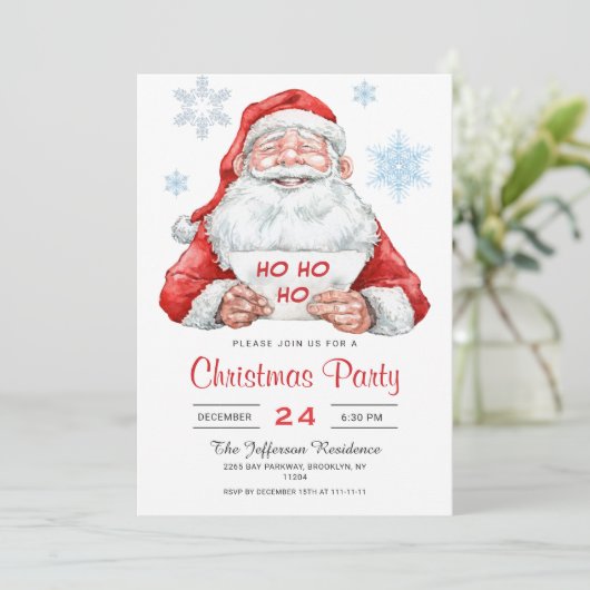 Funny Santa Claus Ho Ho Holiday Kerstfeest Kaart (Staand voorkant)