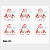 Funny Santa Claus Ho Ho Holiday Kerstfeest Vierkante Sticker (Vel)