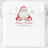 Funny Santa Claus Ho Ho Holiday Kerstfeest Vierkante Sticker (Tas)