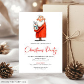 Funny Santa Claus Holiday Dinner Party Invitation Kaart