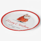 Funny Santa Claus Holiday Festive Paper Plates Papieren Bordje (Gekanteld)