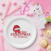 Funny Santa Claus Holiday Kerstfeest Papieren Bordje (Feest)