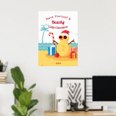 Funny Santa Claus Holiday Nieuwjaar Poster (Thuiskantoor)