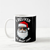 Funny Santa Claus I Deliver All Night Long Christm Koffiemok (Links)