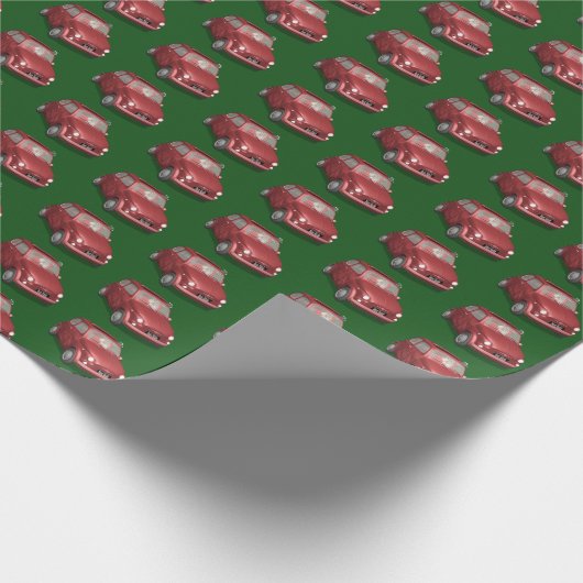 Funny Santa Claus in Fiat 500 Cadeaupapier (Hoek)