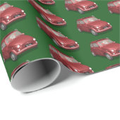 Funny Santa Claus in Fiat 500 Cadeaupapier (Rol Hoek)