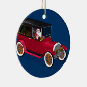 Funny Santa Claus in Red  Limousine Keramisch Ornament (Rechts)