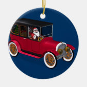 Funny Santa Claus in Red  Limousine Keramisch Ornament (Voorkant)