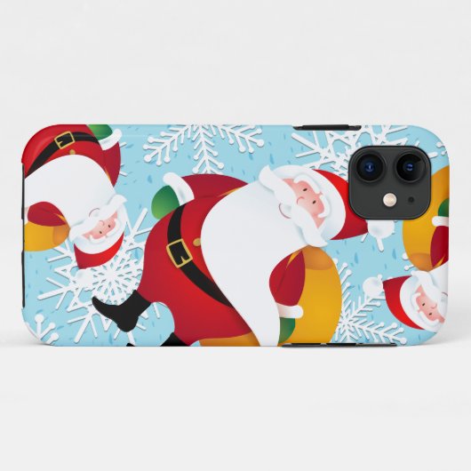 Funny Santa Claus, iPhone case (Achterkant (horizontaal))