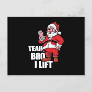 Funny Santa Claus Ja Bro Lift Workout-oefening Feestdagenkaart
