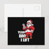 Funny Santa Claus Ja Bro Lift Workout-oefening Feestdagenkaart (Voorkant / Achterkant)