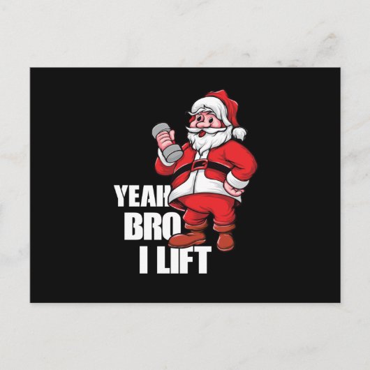 Funny Santa Claus Ja Bro Lift Workout-oefening Feestdagenkaart (Voorkant)
