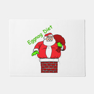 Funny Santa Claus Joke Fit Chimney Xmas Holiday Deurmat