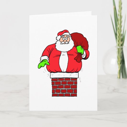 Funny Santa Claus Joke Stuck in Chimney Feestdagen (Voorkant)