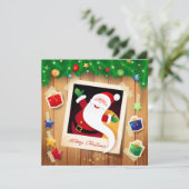 Funny Santa Claus, kaart (Staand voorkant)