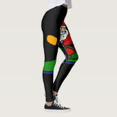 Funny Santa Claus Kayaking kerstCartoon Leggings (Rechts)