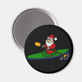Funny Santa Claus Kayaking kerstCartoon Magneet (Voorkant / Achterkant)
