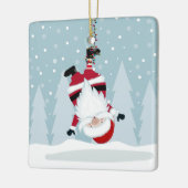Funny Santa Claus Keramisch Ornament (Links)