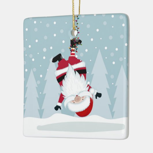Funny Santa Claus Keramisch Ornament (Links)