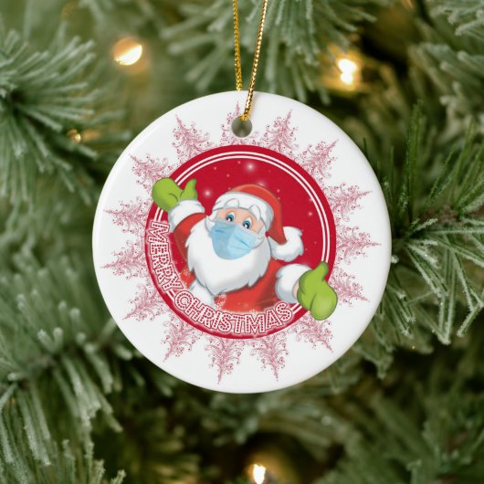 Funny Santa Claus Keramisch Ornament (Boom)