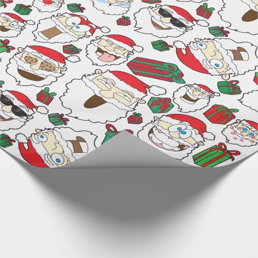 Funny Santa Claus kerstcadeautje Cadeaupapier (Hoek)