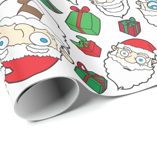 Funny Santa Claus kerstcadeautje Cadeaupapier (Rol Hoek)