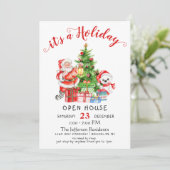 Funny Santa Claus kerstfeestay Open House Kaart (Staand voorkant)