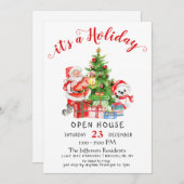 Funny Santa Claus kerstfeestay Open House Kaart (Voorkant / Achterkant)