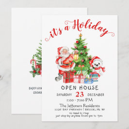 Funny Santa Claus kerstfeestay Open House Kaart