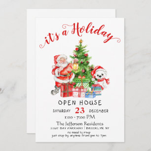 Funny Santa Claus kerstfeestay Open House Kaart