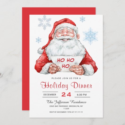 Funny Santa Claus kerstfeestdag diner Kaart (Voorkant / Achterkant)