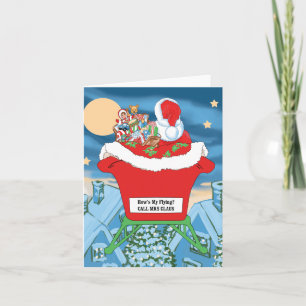 Funny Santa Claus kerstHumor Hoe is mijn vliegen? Feestdagen Kaart