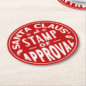 Funny Santa Claus-kerstkeurmerk Ronde Kartonnen Onderzetter (Gebogen)