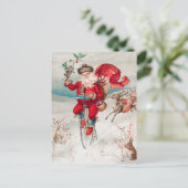 Funny Santa Claus Kerstmis Briefkaart (Staand voorkant)