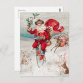 Funny Santa Claus Kerstmis Briefkaart (Voorkant / Achterkant)