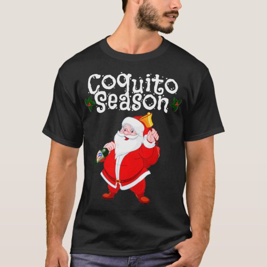 Funny Santa Claus Kerstmis Puerto Rican Coquito S. T-shirt (Voorkant)