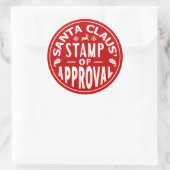 Funny Santa Claus kerststempel Ronde Sticker (Tas)