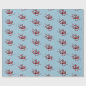 Funny Santa Claus Kraken Cadeaupapier (Vlak)