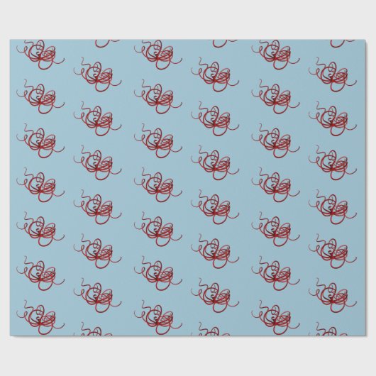 Funny Santa Claus Kraken Cadeaupapier (Vlak)