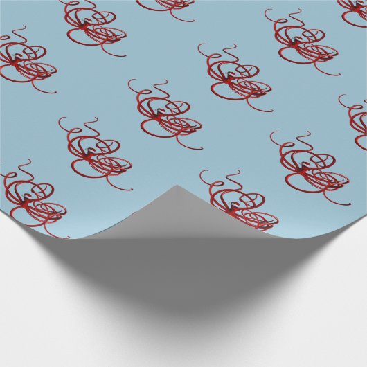 Funny Santa Claus Kraken Cadeaupapier (Hoek)