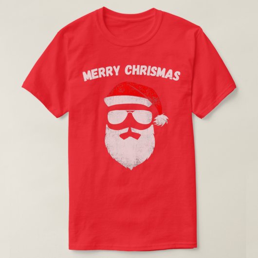 Funny Santa Claus krijgt een zonnebril met 4 T-shirt (Design voorkant)