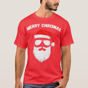 Funny Santa Claus krijgt een zonnebril met 4 T-shirt
